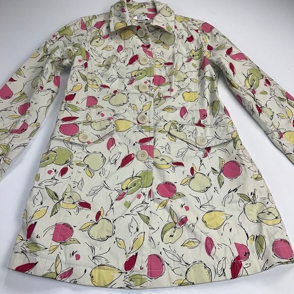 Ann Taylor LOFT Petites Apple Rain Coat Green Pink White Size XSP *NOTE FLAW* - Picture 13 of 13